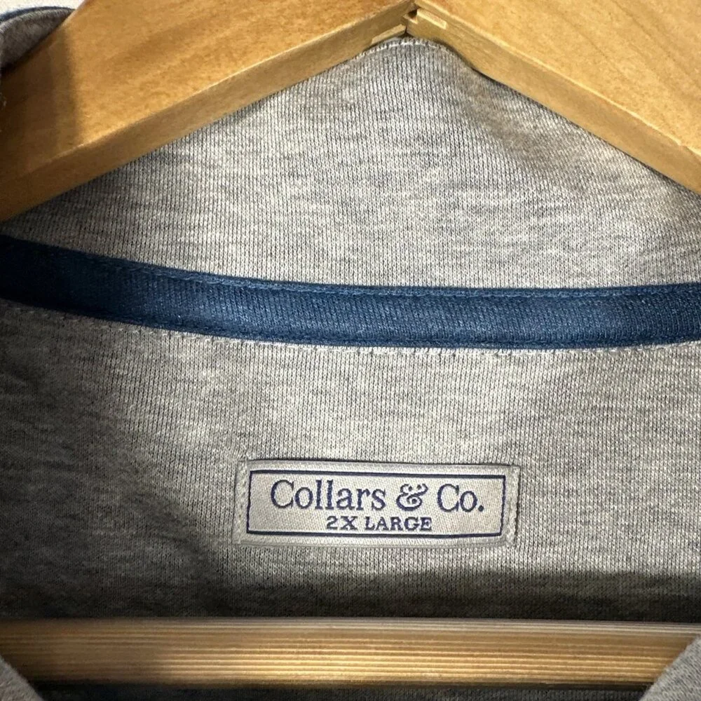 Collars & Co Quarter 1/4‎ Zip Sweater Blue Long Sleeve Preppy Golf  Cloud New